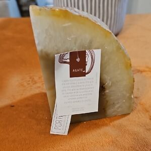 Agate Stone Bookend with Natural Patterns